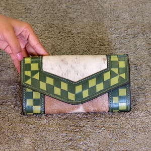 Venus Leather Were Designer Luxury Hand Tooled Carving Cowhide Wristlet Clutch <b>Wallet</b> <b>RFID</b> Protection Large Capacity Button - Product Image 1