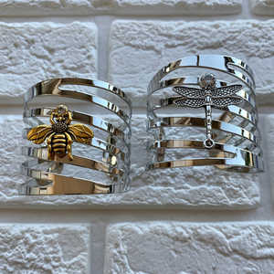 Anneaux de serviette polonais en acier inoxydable à la mode avec forme et taille personnalisées Vaisselle élégante pour un dîner sophistiqué - Product Image 2