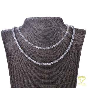 Elegante Collar de Tenis en Tono Oro Rosa con Brillantes Piedras Redondas Transparentes en un Engaste Seguro de Cuatro Puntas para un Estilo Moderno - Product Image 2