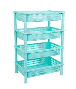 Plastic <b>Storage</b> Trolley 4 Set for Kitchen and Office Use Space Saving <b>Stackable</b> <b>Storage</b> Rack for Home Bathroom and Pantry - Product Image 1