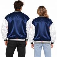 Blousons universitaires en satin d'hiver pour hommes et femmes, personnalisables avec logo, doublure matelassée légère, style Letterman Bomber Streetwear – Vente en gros