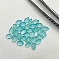 Achetez des cabochons lisses en chalcédoine aqua naturelle de 3x5 mm, pierres semi-précieuses en vrac pour la fabrication de bijoux, pierres précieuses polies en vrac