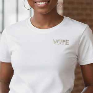 Pin de Solapa VOTE con Perlas y Letras de Diamantes de Imitación, Accesorio de Votación, Joyería para el Día de las Elecciones para Mujeres y Hombres - Product Image 5