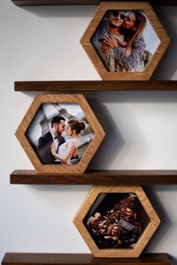 Modern <b>Antique</b>-Design Bamboo Eco-Friendly Photo <b>Frame</b> Brown Finish for Elegant Home Decoration Ramadan Diwali - Product Image 1