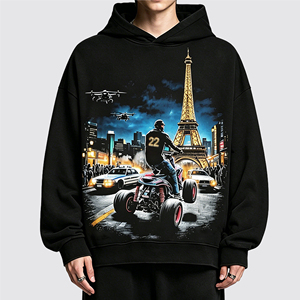 Sweat-shirt à capuche pour homme en coton 100% noir, imprimé inspiré des jeux vidéo, pull-over streetwear décontracté - Product Image 1