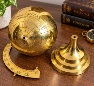 Globe terrestre vintage en laiton, carte du monde antique, décoration de bureau, globe classique pour table, décoration de bibliothèque, bureau, inspiré des voyages - Product Image 3