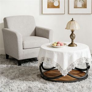 Tavolino da Caffè Rotondo con Ripiano Portaoggetti per Sala da Pranzo, Salotto o Uso Centrale - Product Image 4