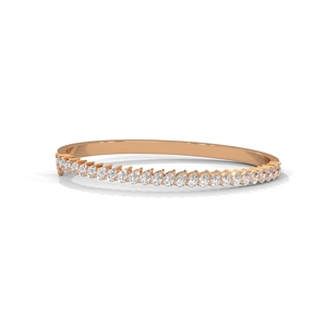 Rose Gold Plated Diamond <b>Bangle</b> <b>Bracelet</b> Oval and Round - Product Image 1