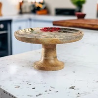 Support à gâteau en bois décoratif écologique, base ronde, plateau à gâteau en bois fait main, style européen, finition naturelle, Ecowoodies