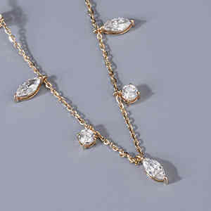 Colgante de Lujo de Plata S925 con Moissanita de Corte Marquesa y Redondo para Mujer, 1.95 CT, Calidad VS EF, Joyería con 7 Piedras en Forma de Marquesa, Regalo - Product Image 4