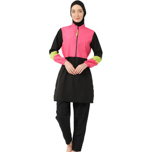 Custom Muslim Swimwear Women <b>Modest</b> Full Coverage High Cut Burkini Swimsuit Front Print 2-piece <b>Set</b> Breathable Quick Dry - Product Image 3