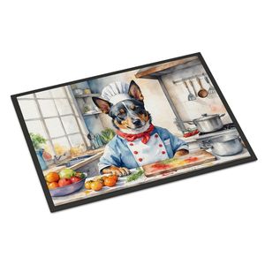 Felpudo de Chef de perro de ganado australiano antideslizante lavable de pila baja 24H X 36W alfombra de entrada para interiores y exteriores alfombrilla para puerta delantera - Product Image 1