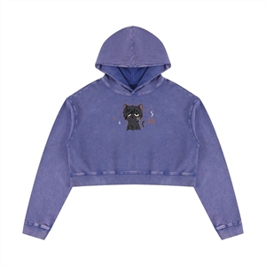 Sudadera Corta para Mujer, Manga Larga, Estampado Digital, Tejido de Poliéster, Informal, Invierno, Transpirable, con Bolsillos - Product Image 3