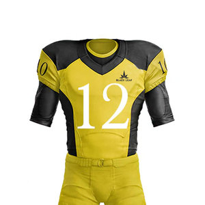 New High Quality Polyester American Football Uniforms Customizes Designs Printing Breathable Men's Adult Online Sale BLACK <b>LEAF</b> - Product Image 6