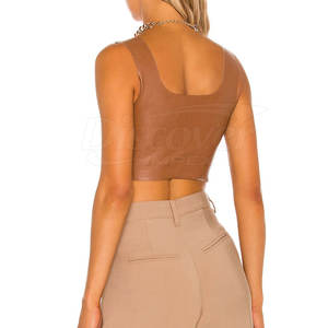 เสื้อครอปหนังผู้หญิงขายดีจากโรงงาน สไตล์ล่าสุด เสื้อครอปหนังแฟชั่นสำหรับผู้หญิง วางขายออนไลน์ - Product Image 4