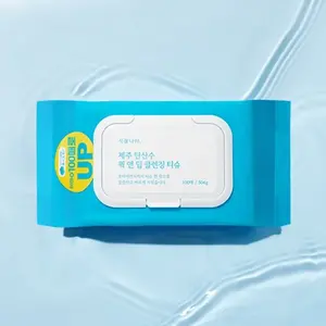 Paquete de 100 hojas de agua con gas Shingmulnara Jeju, tejidos de limpieza rápida y profunda de alta calidad - Product Image 1