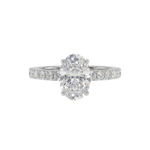Anillo de Diamantes Ovalado con Halo Oculto - Oro de 9k, 14k y 18k - Product Image 3