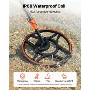 Détecteur de métaux professionnel haute précision pour adultes, bobine de recherche étanche IP68 de 12 pouces avec écran, écouteurs, portatif, portée de 2 m - Product Image 6