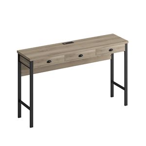 Set di 3 cassetti lungo tavolo da pranzo con prese di corrente facile montaggio Bar tavolo da cucina Set circolare PU sgabelli mobili per uso domestico - Product Image 3