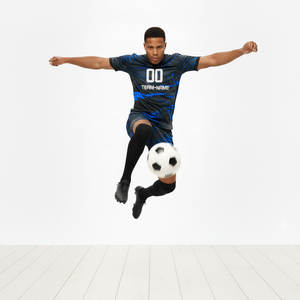 Ensemble d'uniformes de football personnalisés par sublimation, shorts d'hiver, vêtements de sport unisexes à manches courtes, couleur unie, nom d'équipe - Product Image 2