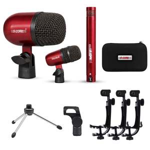 Kit de Micrófonos Profesionales de 5 Núcleos para Conga, Snare y Tom, con Conexión XLR, Cardioide y Unidireccional - Product Image 1