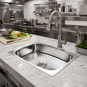 Évier de cuisine ovale en acier inoxydable, moderne, profond, à cuve unique, multifonctionnel - Product Image 3
