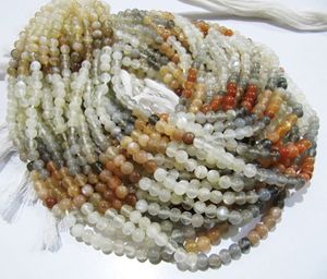 Perles rondes lisses en pierre de lune naturelle multicolores, 4-5 mm, brin de 13 pouces de long - Product Image 5