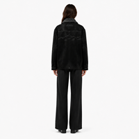 Veste chemise légère en daim de veau pour femme, col en peau de mouton, style minimaliste, finition OEM, pull-over d'extérieur automne/hiver