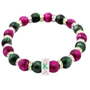 สร้อยข้อมือหินธรรมชาติ หินไทเกอร์อาย สีชมพู สีเขียว เครื่องประดับแฟชั่น สร้อยข้อมือเสน่ห์ ของขวัญสุดหรูหรา สำหรับผู้หญิง - Product Image 5