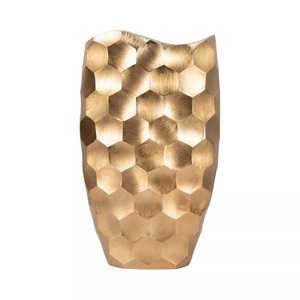 Vase contemporain Chrome Bloom à motif hexagonal, fait main, décoration de table, hauteur 39 cm - Product Image 1
