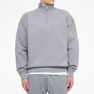 Vêtements d'hiver pour hommes : Sweat à capuche demi-zippé personnalisable avec logo, fabrication en gros, haut en molleton personnalisable - Product Image 2