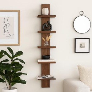 Estante de Pared de Madera de Mango de 5 Niveles, 70 cm, Color Miel Natural, Hecho a Mano, Venta al Por Mayor - Product Image 2