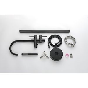 Rubinetto per vasca da bagno freestanding nero opaco ad alta portata con doccetta e miscelatore girevole, rubinetti doccia high-tech per vasche e docce - Product Image 2