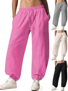 Pantalones deportivos para mujer, pantalones para correr, con bolsillos, corte holgado, parte inferior recta, cintura media, otoño - Product Image 6