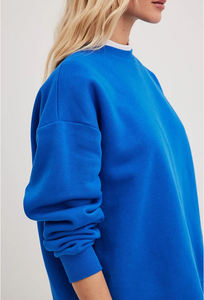 Sudadera Oversize 100% Algodón para Mujer, Sudadera Lisa de Cuello Redondo Estilo Urbano para Mujer, Venta al por Mayor, Personalizable - Product Image 3