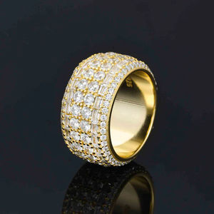 Bague en or jaune pour homme avec diamants taille baguette, style hip-hop, pour un usage quotidien - Product Image 2