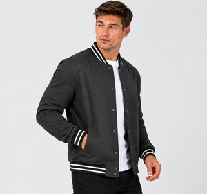 Chaqueta varsity para hombre diseñada para comodidad urbana con calidez transpirable y estilo clásico inspirado en el deporte para looks casuales diarios. - Product Image 3