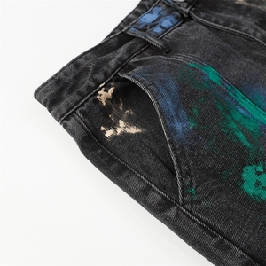 Pantalones Vaqueros con Estampado Gráfico, Corte Holgado, Diseño Personalizado, Lavado Vintage, Estilo Barrel, Rectos, Streetwear, Hip Hop, Y2K - Product Image 2