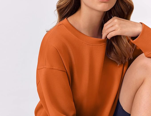 เสื้อสเวตเชิ้ตแฟชั่นล่าสุด ผ้าฝ้าย 100% เสื้อสวมใส่สบายสำหรับผู้หญิง รับสกรีนโลโก้ แขนยาว คอกลม - Product Image 5