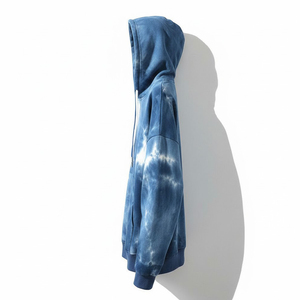 เสื้อฮู้ดดี้ลายเมฆสีฟ้าทะเล |   สตรีทแวร์สไตล์เมือง |   เสื้อพูลโอเวอร์ทรงหลวมขนาดใหญ่พร้อมเชือกผูกสองสี - Product Image 2