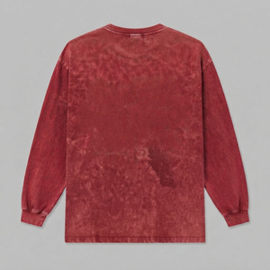 T-shirt oversize tendance pour femme avec broderie effet vieilli – Coton épais, col rond, manches longues, coupe ample - Product Image 2