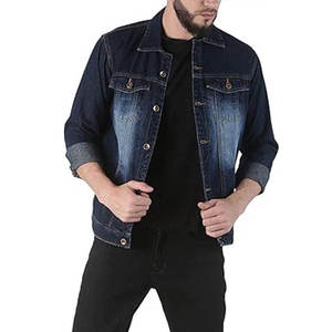 WARPRO INDUSTRY Men's Light Blue Denim Puffer <b>Jacket</b> Hooded Windproof Regular Fit Stand Collar Zipper Closure Washed 100% Cotton - Product Image 6