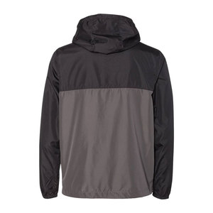 Chaqueta Cortavientos Ligera de Independent Trading Co, Color Negro Grafito, Resistente al Agua, con Cremallera Completa y Capucha, para Hombre - Product Image 5