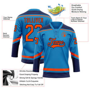 <b>Custom</b> Hockey Jersey Team Shirt 100% Polyester Casual Long Sleeve Sportswear Pullover Top With Personalized Design For Team Wear - Product Image 4