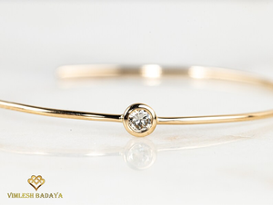 Pendientes de aro de oro macizo de lujo de 45 mm con diamantes, pendientes de aro grandes con diamantes de corte redondo, joyería hecha a mano, regalo para ella - Product Image 3