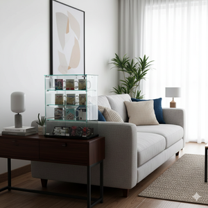 Vitrine moderne en verre trempé pour salon avec étagères anti-poussière pour figurines de collection, maison, hôtels et restaurants - Product Image 5