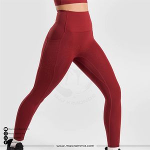 กางเกงโยคะผู้หญิง Mawra คุณภาพสูง ผ้าเนื้อแน่น ยืดได้ 4 ทิศทาง พร้อมโลโก้และสีตามสั่ง เป็นมิตรกับสิ่งแวดล้อม เหมาะสำหรับออกกำลังกายและวิ่ง - Product Image 3