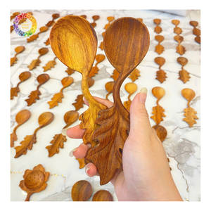 Wooden Serving <b>Spoons</b> Long Handle Minimalist Design, Acacia Wood <b>Spoon</b> for Home Use and Restaurant for <b>Soup</b> Serving From Vietnam - Product Image 5