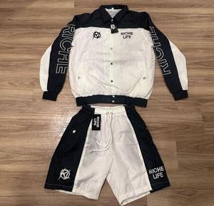 Conjunto de Chaqueta Corta y Pantalones Cortos Casuales de Invierno para Hombre, con Cierre Reflectante, de Secado Rápido, de Poliéster/Algodón, Personalizado - Product Image 6