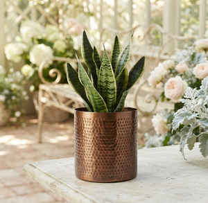 Jardinière en cuivre personnalisée avec support métallique, pot à fleurs le plus vendu, finition classique métallique - Product Image 1